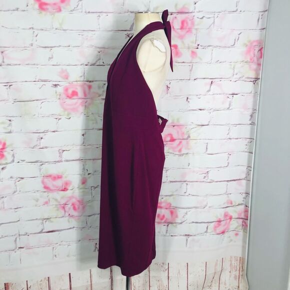 Dress the population NWT Vanessa halter dress in dark magenta - Picture 7 of 10